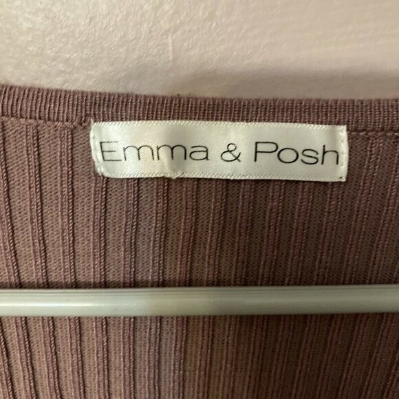 EMMA + POSH Women’s Large Ribbed Long Sleeve Wrap Dress - Picture 4 of 5